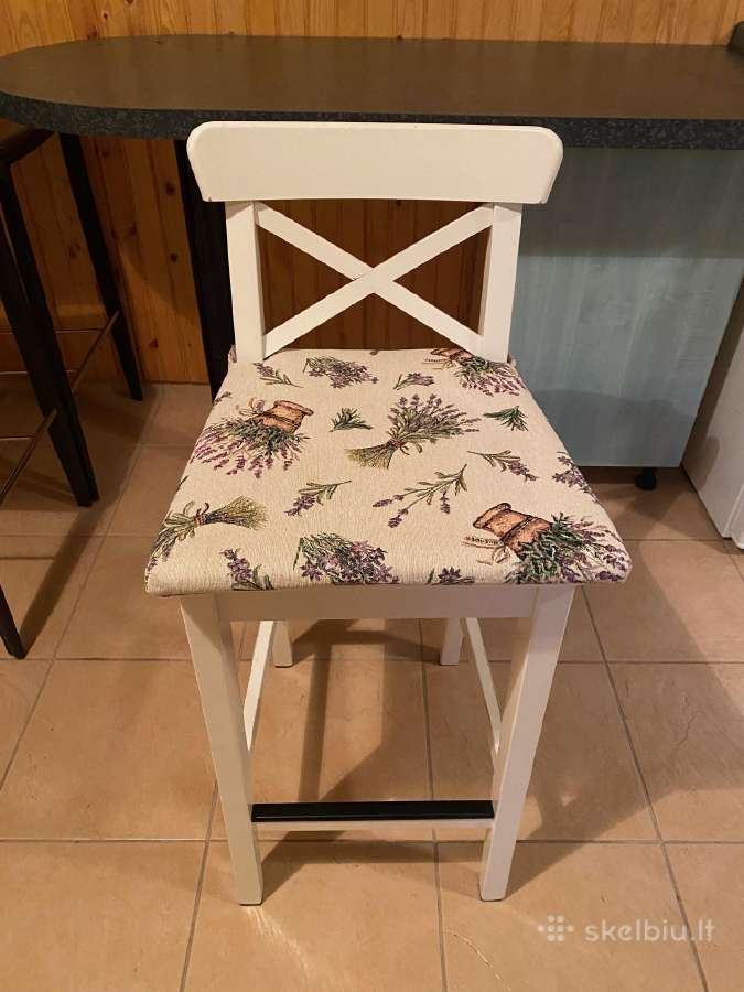 Baltos paaukštintos (65 cm) kėdės - nuotraukos Nr. 2