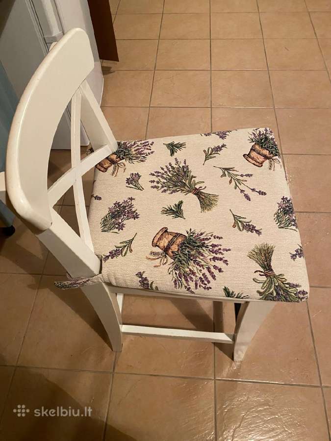 Baltos paaukštintos (65 cm) kėdės - nuotraukos Nr. 3