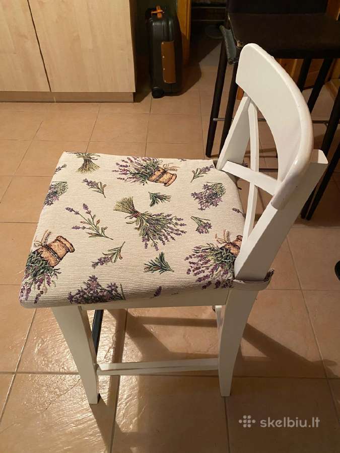 Baltos paaukštintos (65 cm) kėdės - nuotraukos Nr. 4