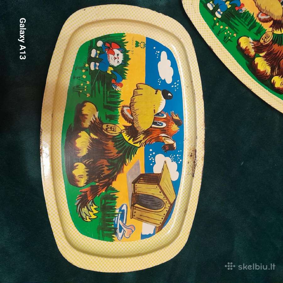 Vintažiniai padėklai kaina abieju - nuotraukos Nr. 2