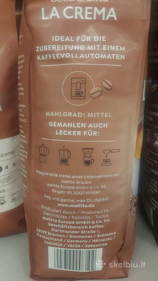 Kavos pupelės Melitta Bellacrema Espresso 1kg - nuotraukos Nr. 6