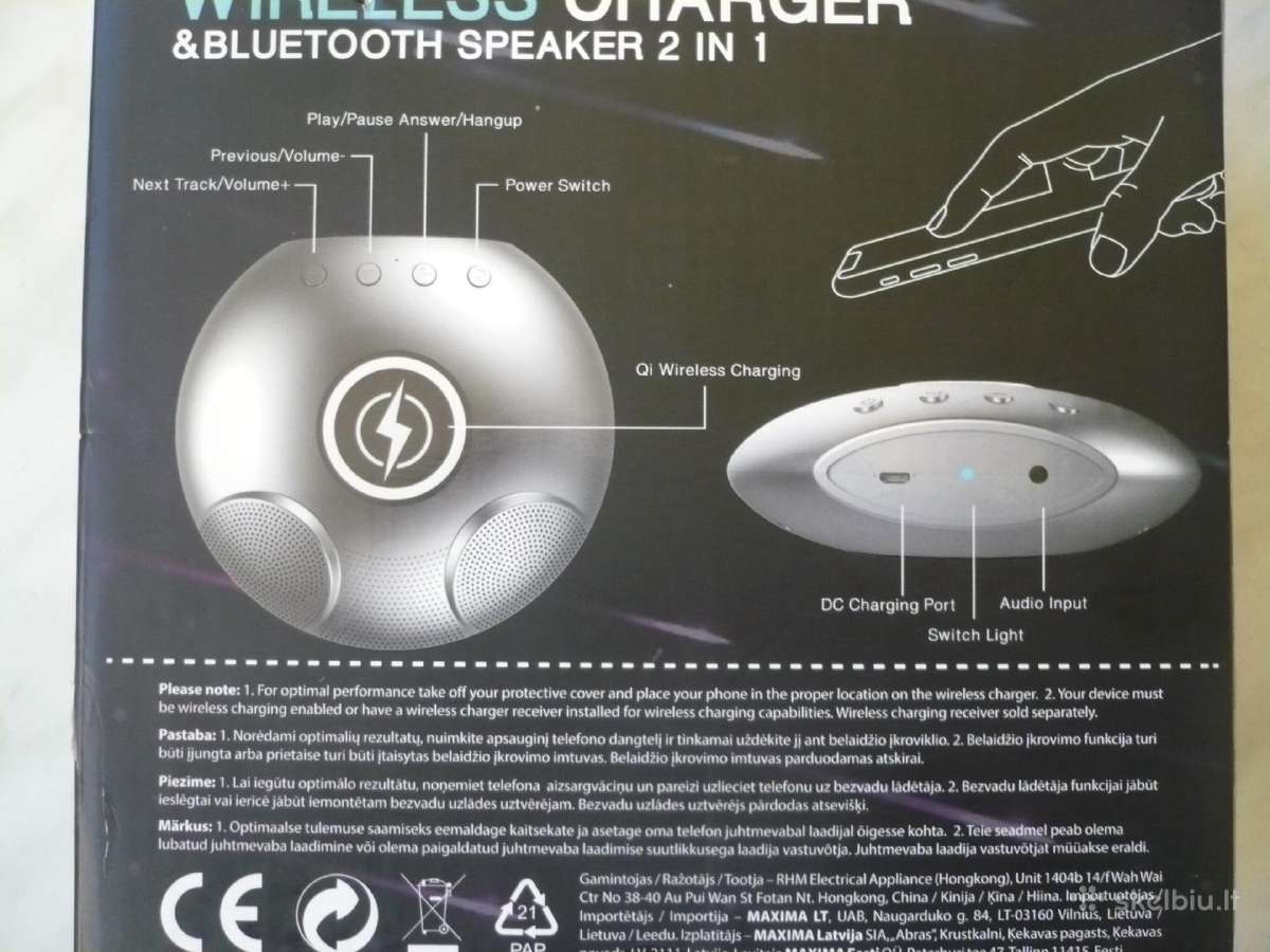 Rhm„bluetooth“garsiakalbis su belaidžiu įkrovikliu - nuotraukos Nr. 2