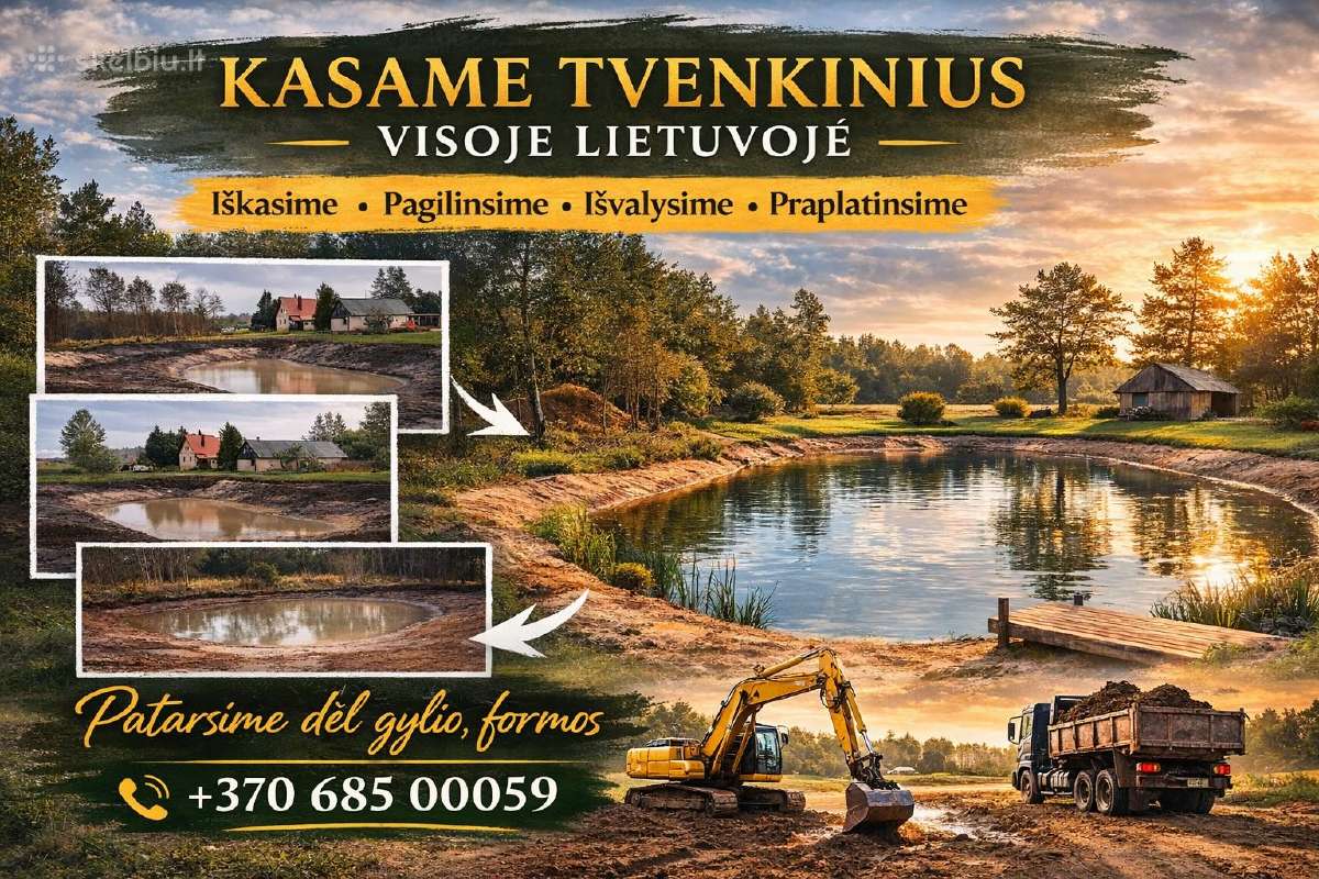Tvenkiniai: tvenkinių kasimas, gilinimas, valymas! - nuotraukos Nr. 4