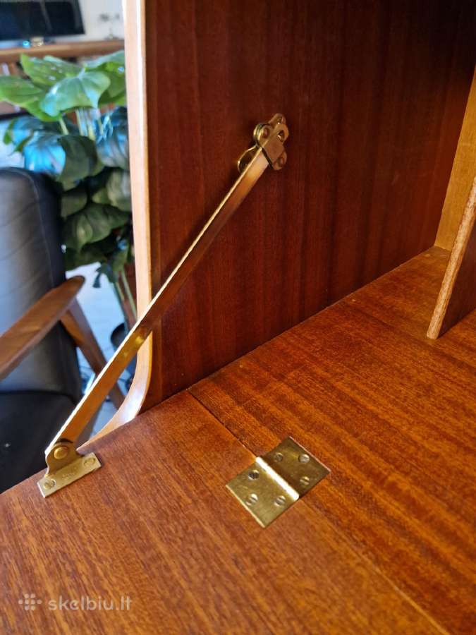 Vintažinė mid century tikmedžio komoda/sekreteras - nuotraukos Nr. 16