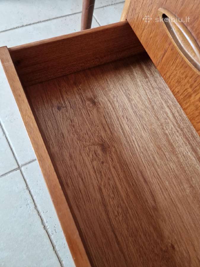 Vintažinė mid century tikmedžio komoda/sekreteras - nuotraukos Nr. 21