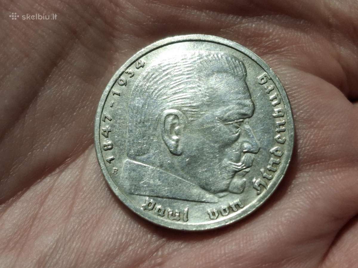 Vokietija 5 mark 1939 E sidabras - nuotraukos Nr. 2