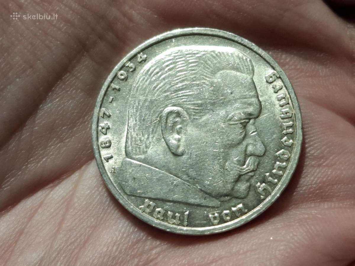 Vokietija 5 mark 1939 A sidabras - nuotraukos Nr. 2