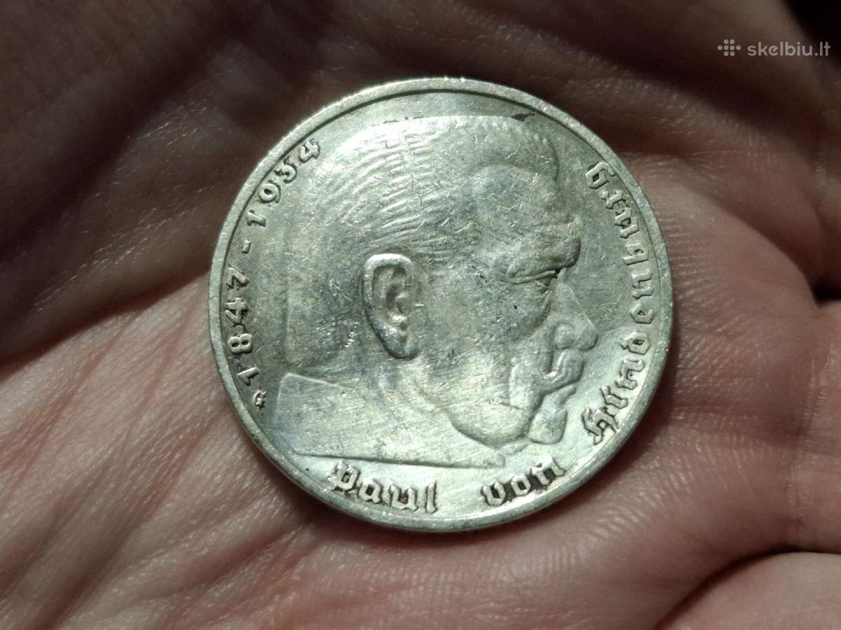 Vokietija 5 mark 1938 G sidabras - nuotraukos Nr. 2