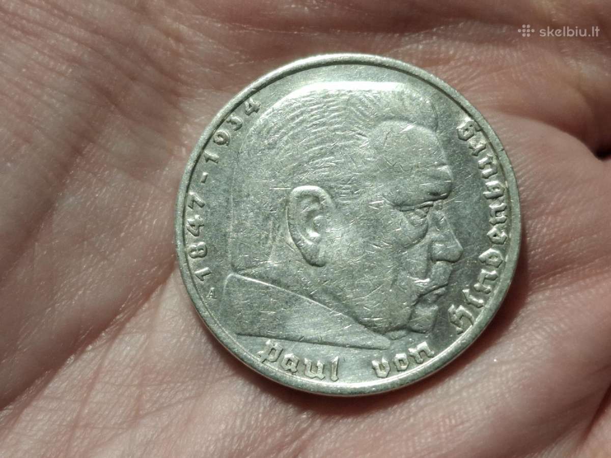Vokietija 5 mark 1937 A sidabras - nuotraukos Nr. 2