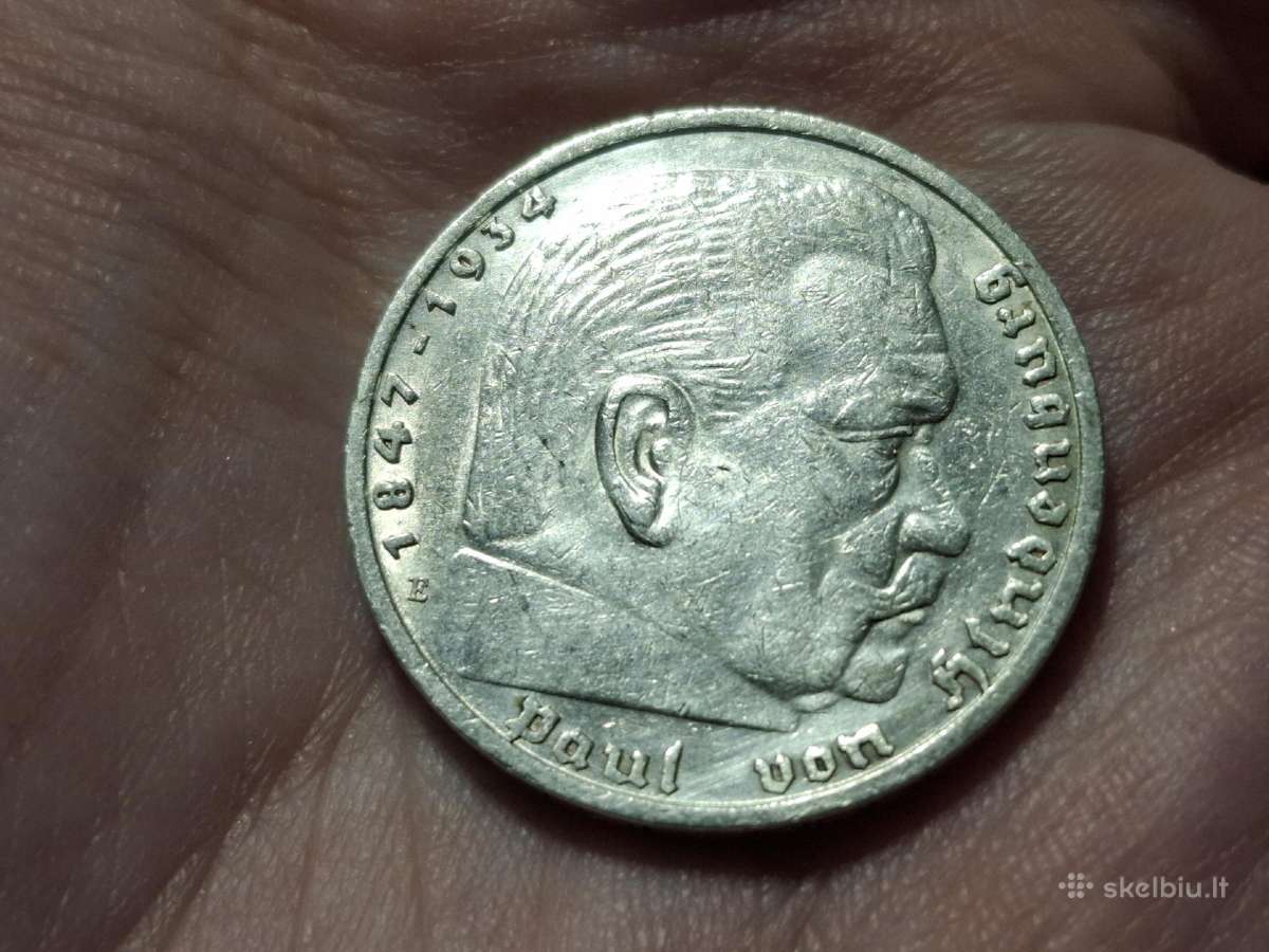 Vokietija 5 mark 1936 E sidabras - nuotraukos Nr. 2