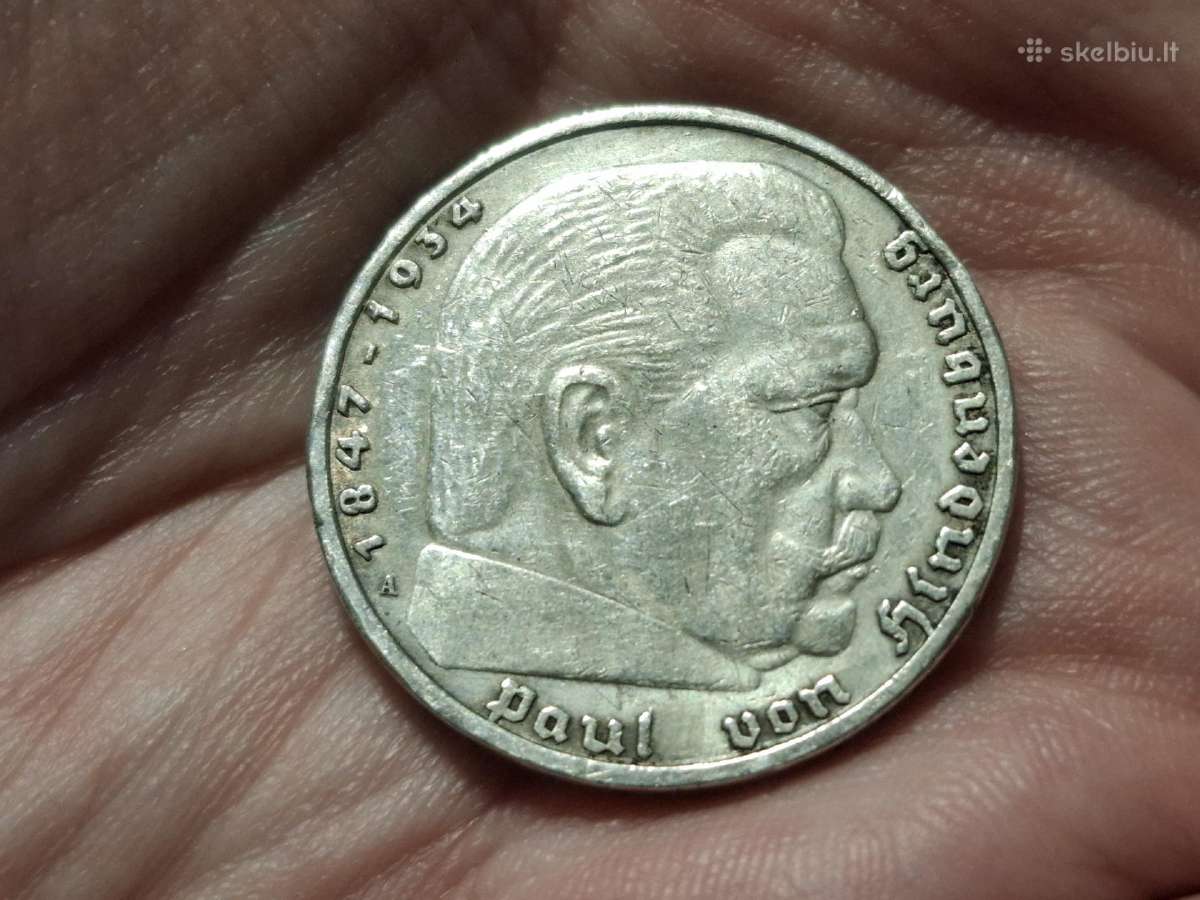 Vokietija 5 mark 1936 A sidabras - nuotraukos Nr. 2