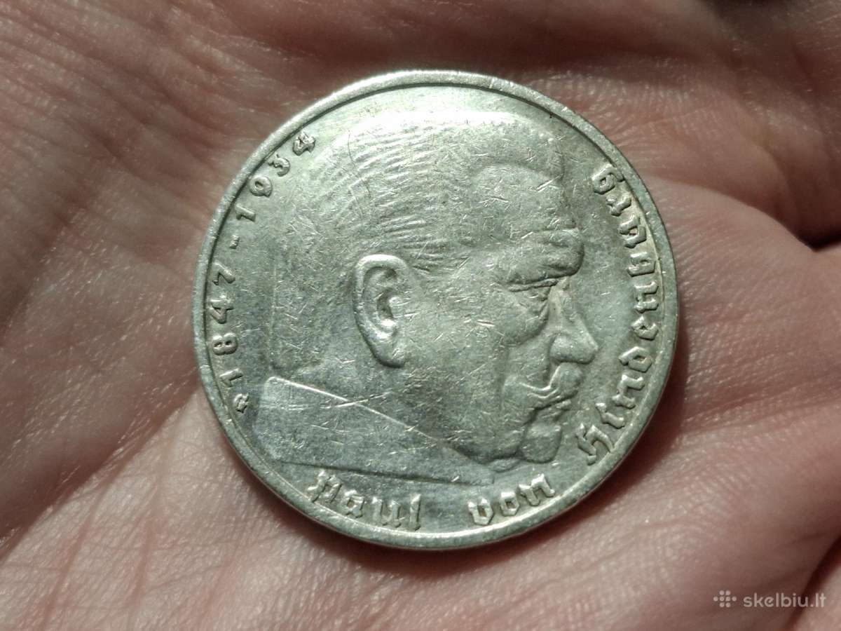 Vokietija 5 mark 1936 G sidabras - nuotraukos Nr. 2