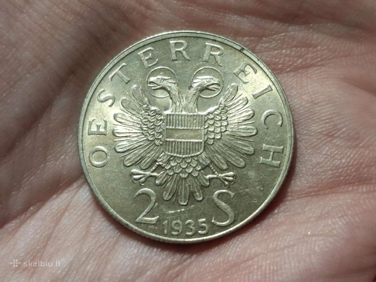 Austrija 2 šilingai 1935 sidabras proginė