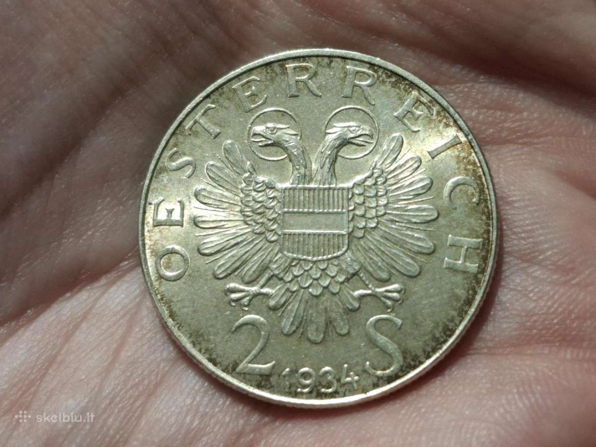 Austrija 2 šilingai 1934 sidabras proginė