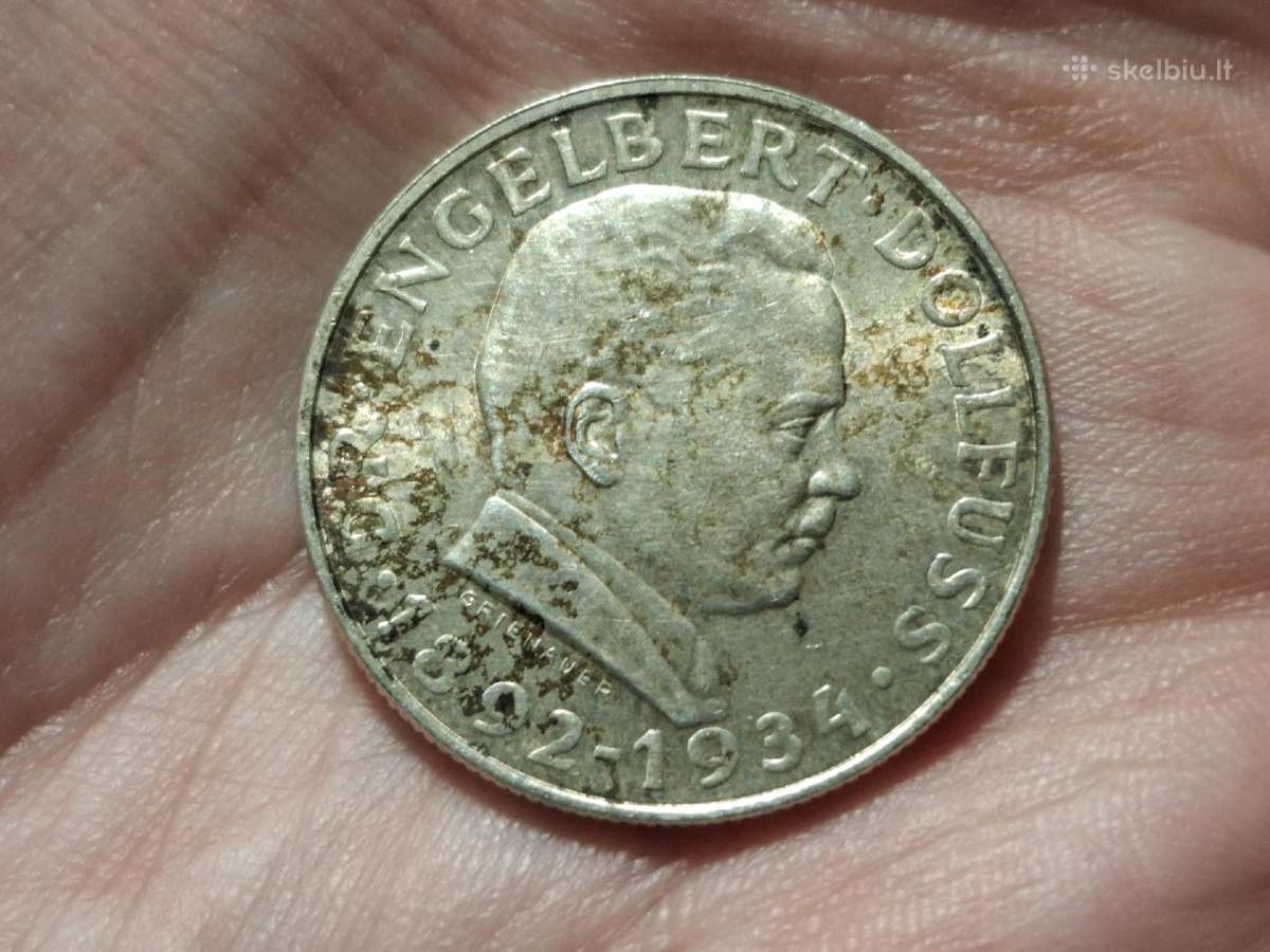 Austrija 2 šilingai 1934 sidabras proginė - nuotraukos Nr. 2