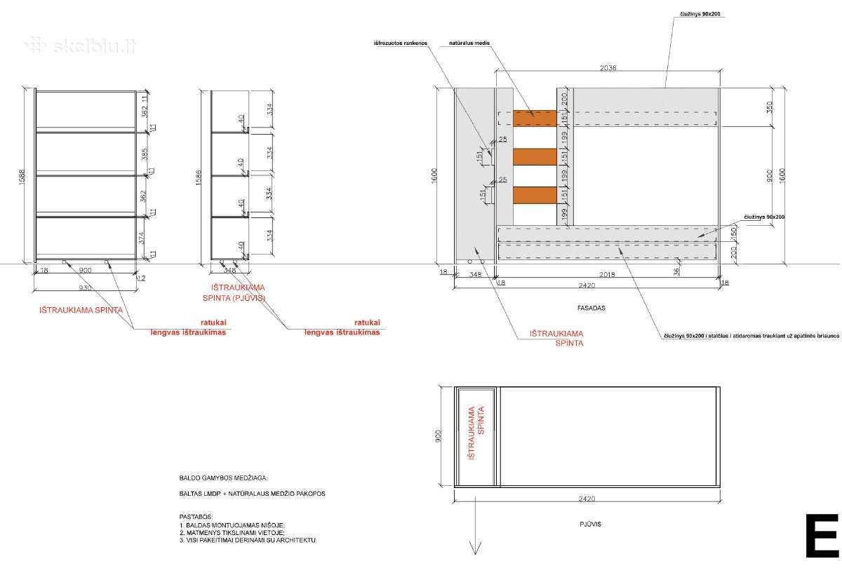 Parduodu dviaukštę lovą su spinta - nuotraukos Nr. 5