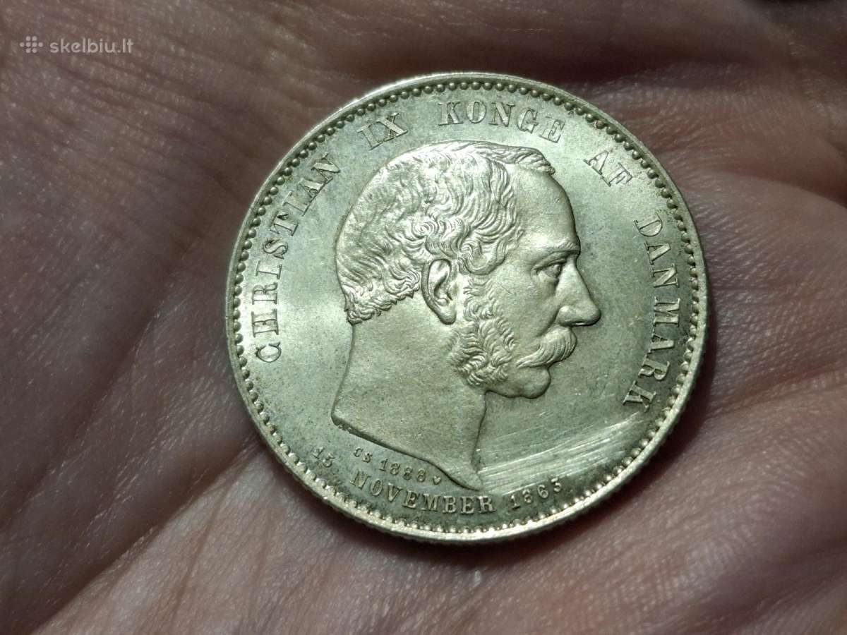 Danija 2 kronos 1888 sidabras proginė - nuotraukos Nr. 2