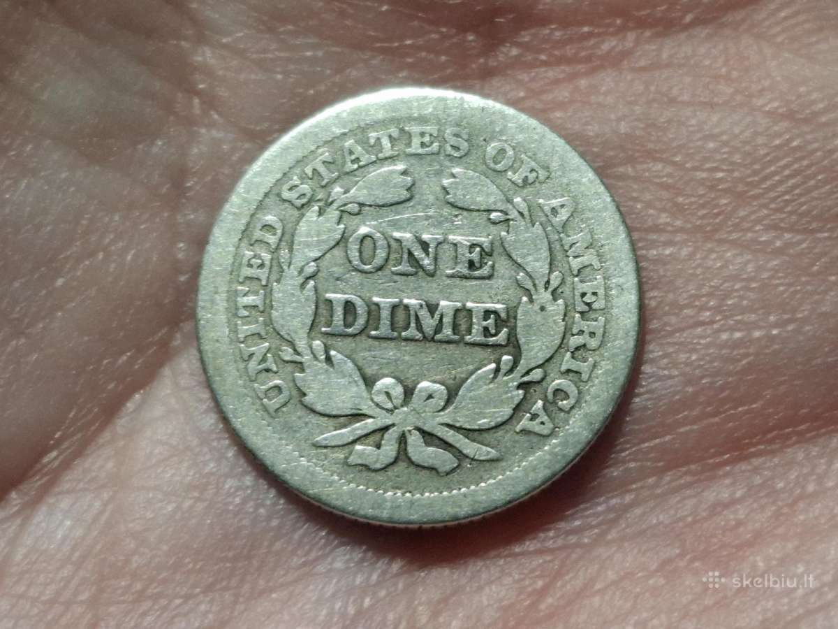 JAV 1 dime 1853 sidabras