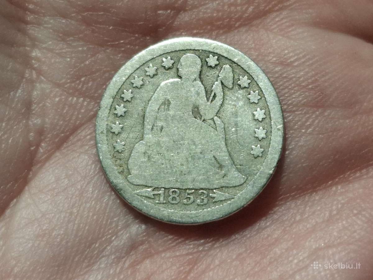 JAV 1 dime 1853 sidabras - nuotraukos Nr. 2