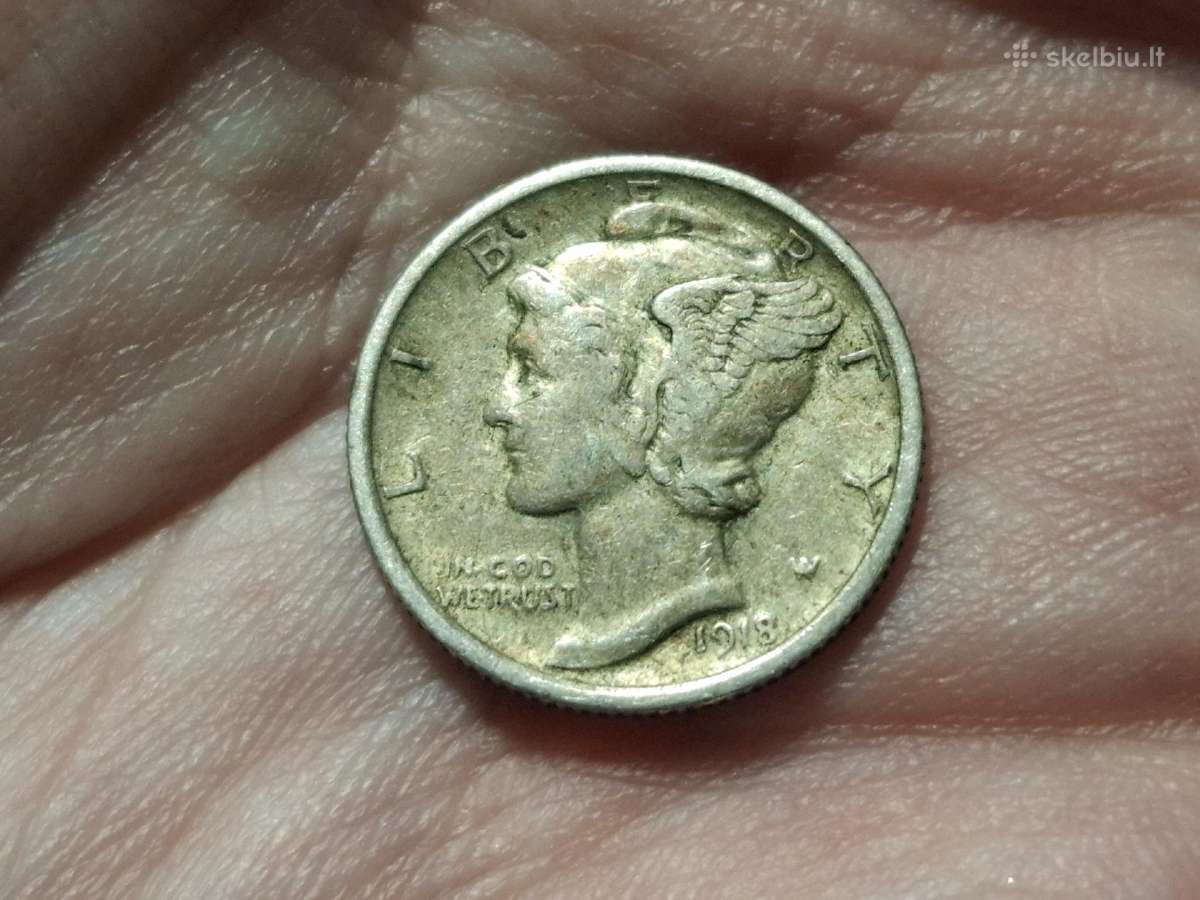 JAV 1 dime 1918 sidabras - nuotraukos Nr. 2