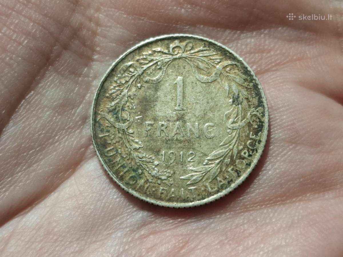 Belgija 1 frankas 1912 sidabras
