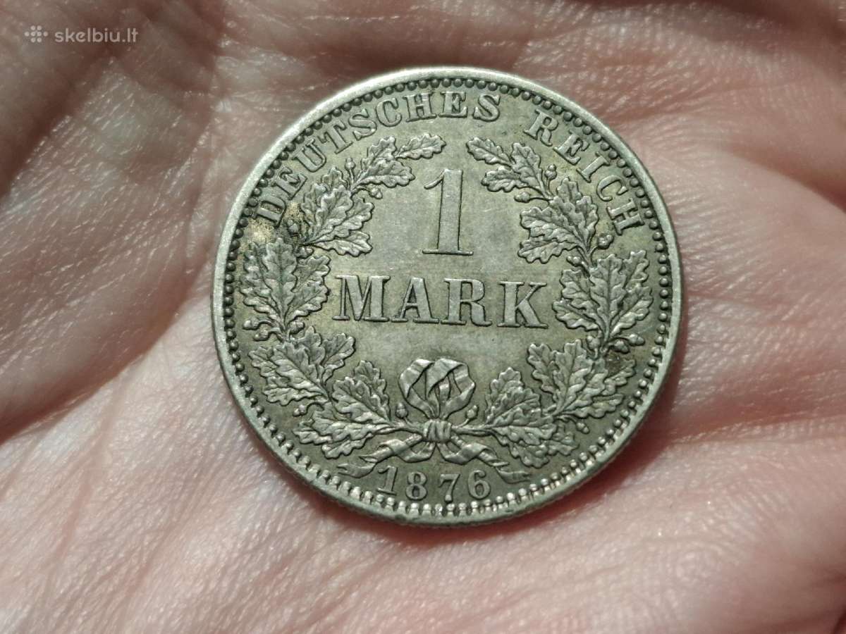Prūsija 1 mark 1876 sidabras