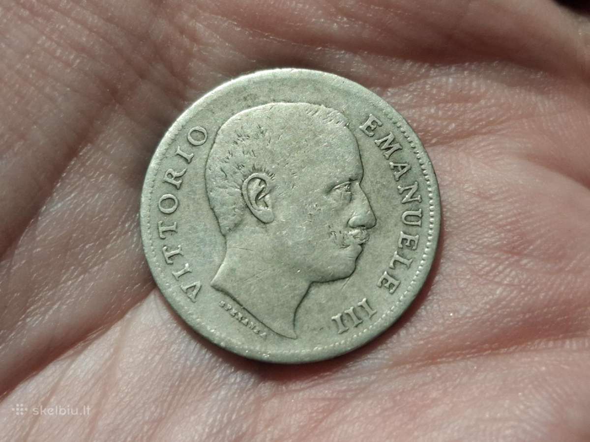 Italija 1 lira 1907 sidabras - nuotraukos Nr. 2