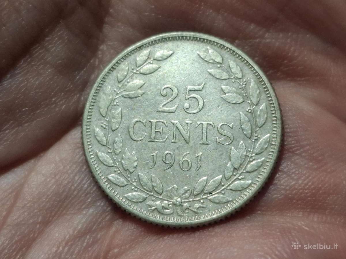 Liberija 25 centai 1961 sidabras