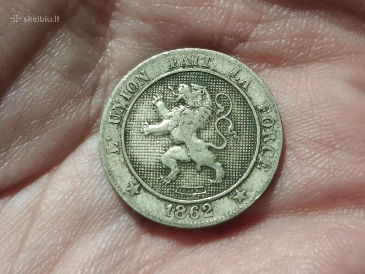 Belgija 5 sentimai 1862 - nuotraukos Nr. 2