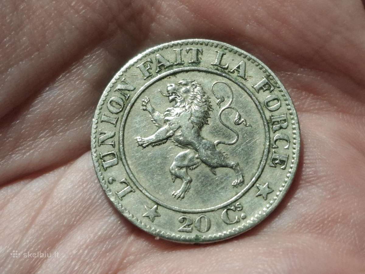 Belgija 20 sentimų 1861