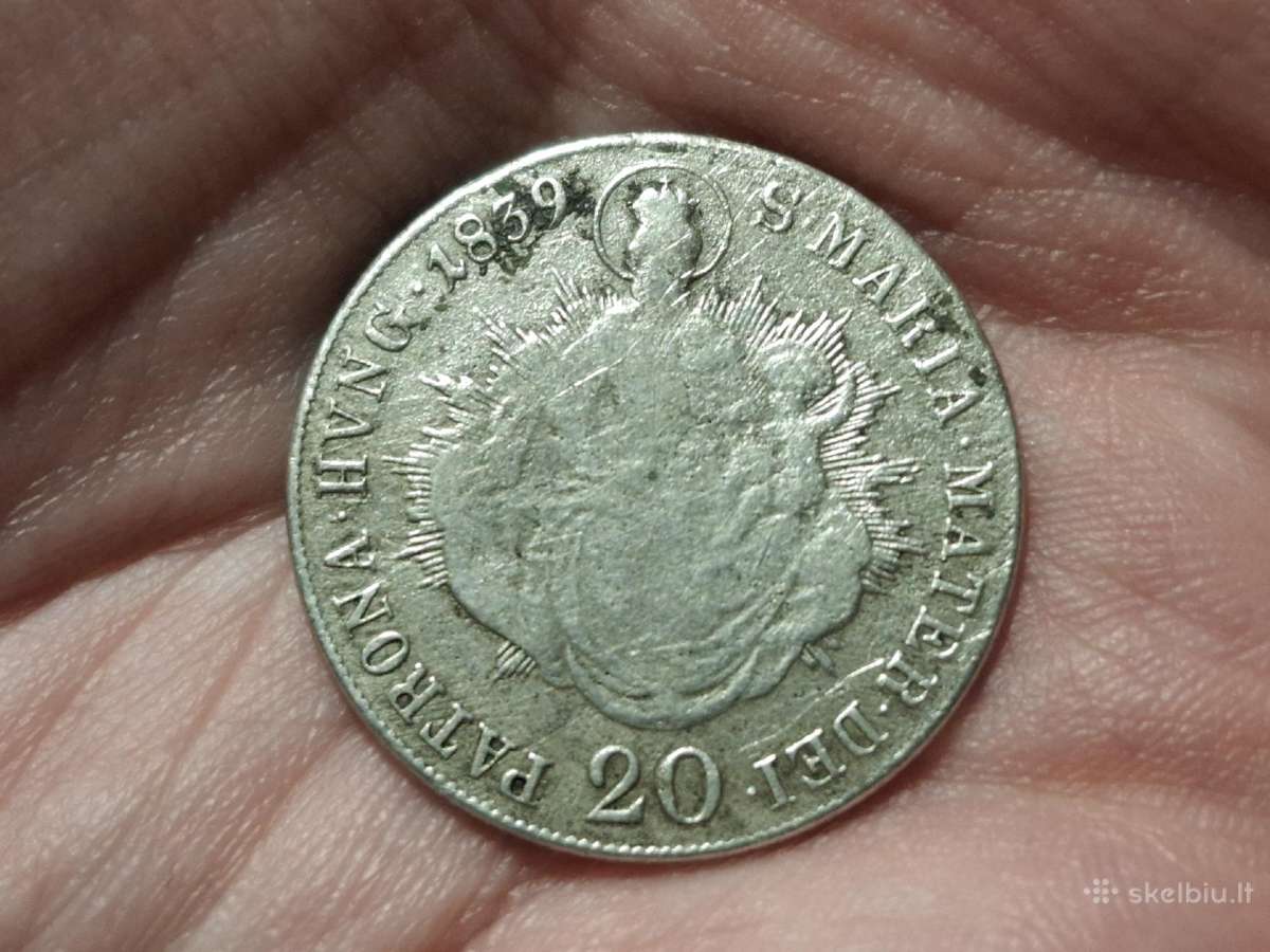 Vengrija 20 kreuzer 1839 sidabras