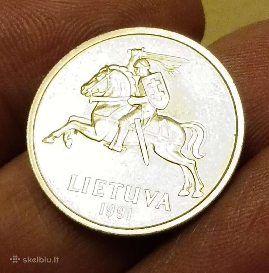Kolekcinė 5 litų moneta 1991 m. puikaus stovio! - nuotraukos Nr. 2