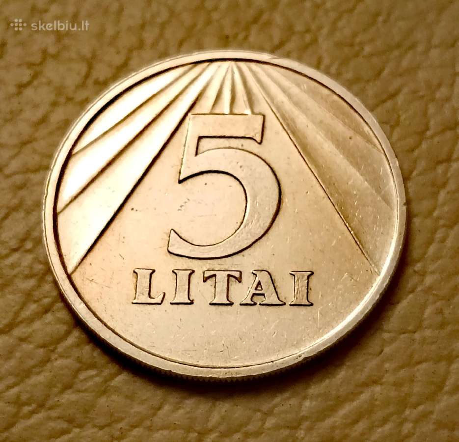 Kolekcinė 5 litų moneta 1991 m. puikaus stovio! - nuotraukos Nr. 3