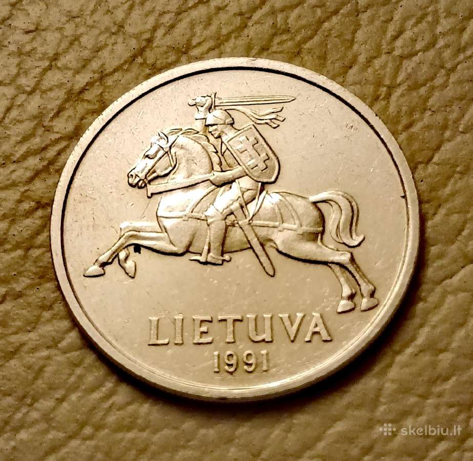Kolekcinė 5 litų moneta 1991 m. puikaus stovio! - nuotraukos Nr. 4