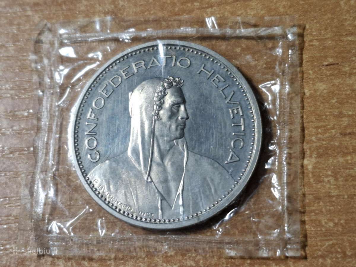 Šveicarija 5 francs 1980 proof bankiniam įpakavime - nuotraukos Nr. 2