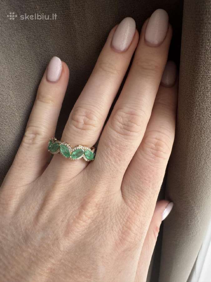 2,14ct žiedas su deimantais ir smaragdais - nuotraukos Nr. 4