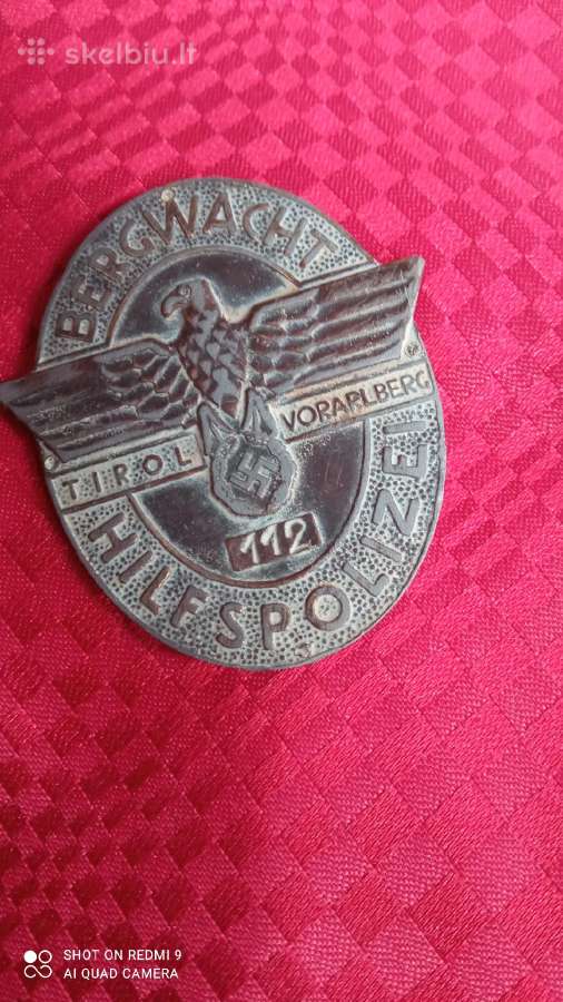 Ww2 vok. zenkliukas(bergwachthilfspolizei).