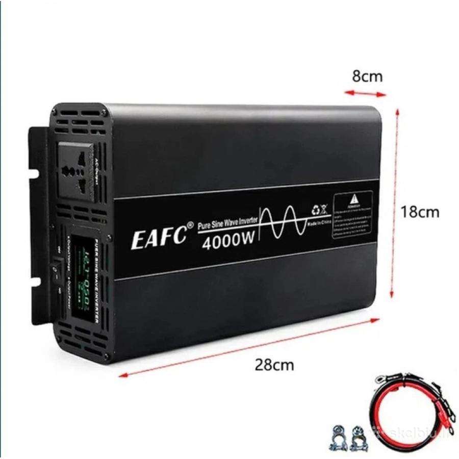 Eafc 4000 W keitiklis, 12 V 220 V, su gryna sinusi