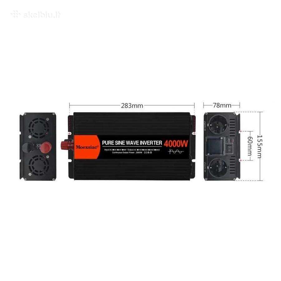 Tikro sinusao 12v Inverteris 4000w Double Eu - nuotraukos Nr. 2