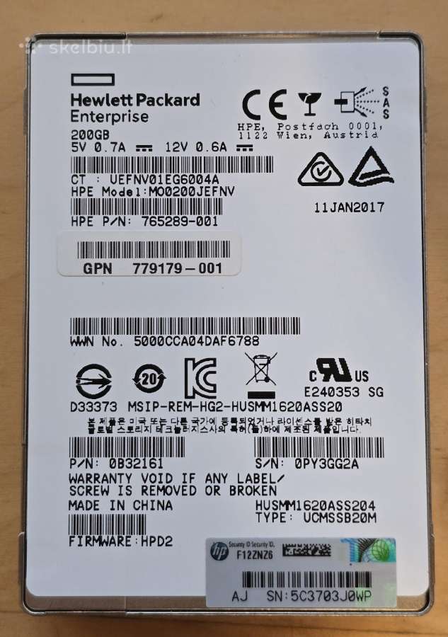2.5" Sas SSD 200gb 3.84tb 7.68tb 15.36tb 30.72tb - nuotraukos Nr. 16