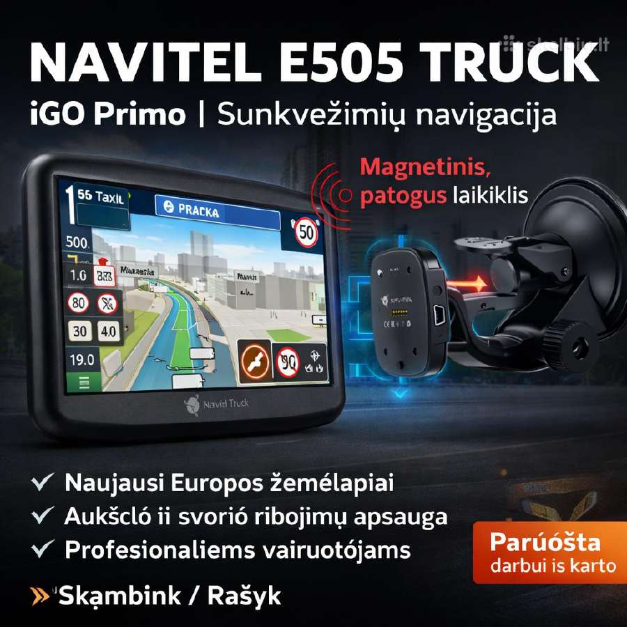 Navitel E505 Truck igo Primo Sunkvežimių navi