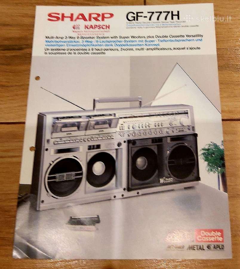 Sharp Gf 777 Magnetola Boombox brošiūra 1981 metai