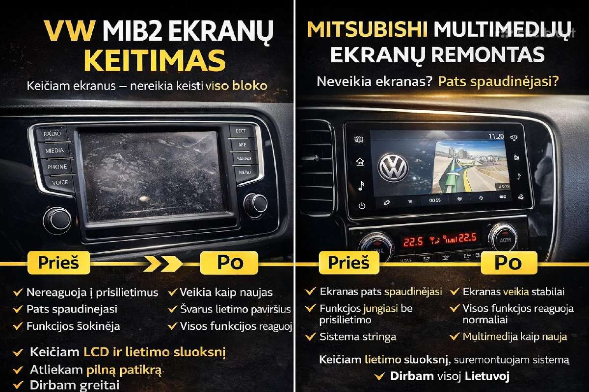Ekranų VW Mib2, Mitshubishi,kia remontas
