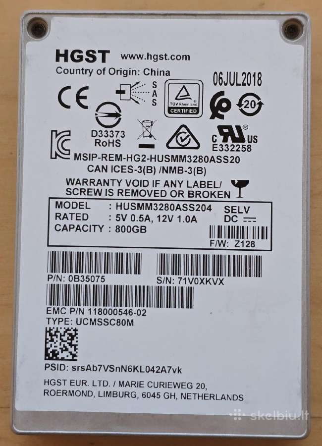 2.5" Sas SSD 200gb 3.84tb 7.68tb 15.36tb 30.72tb - nuotraukos Nr. 19