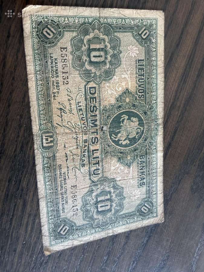 10 litų 1927 Smetonos laikų