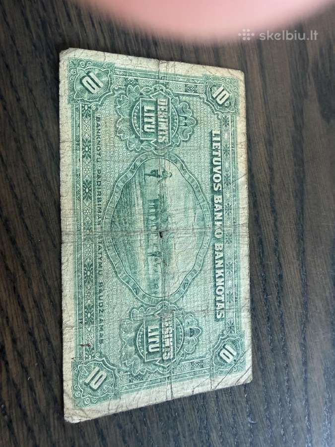 10 litų 1927 Smetonos laikų - nuotraukos Nr. 2