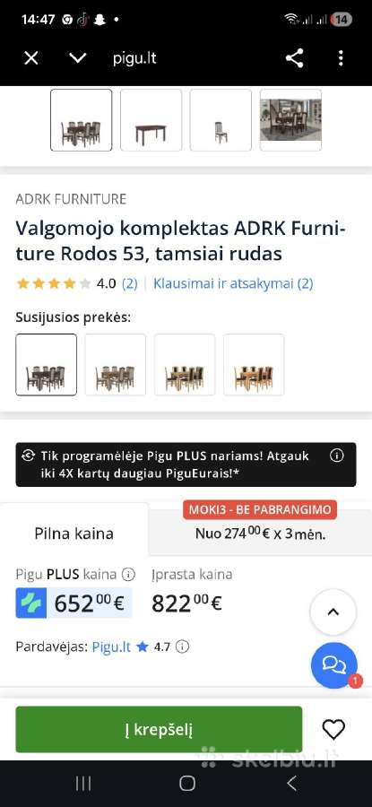 Valgamojo komplektas (prasiilgina) - nuotraukos Nr. 2