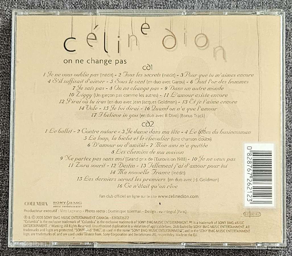 Celine Dion-on ne change pas CD music - nuotraukos Nr. 3