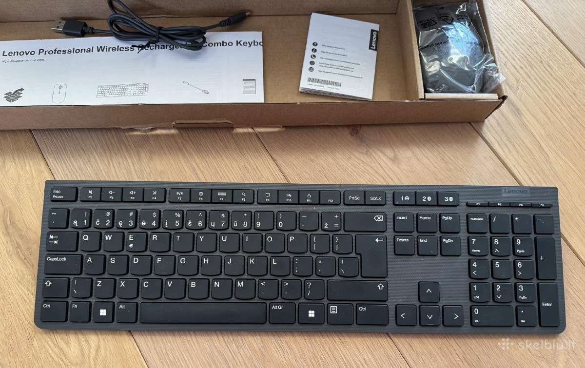Lenovo belaidės pelės ir klaviatūros (Lt) rinkinys