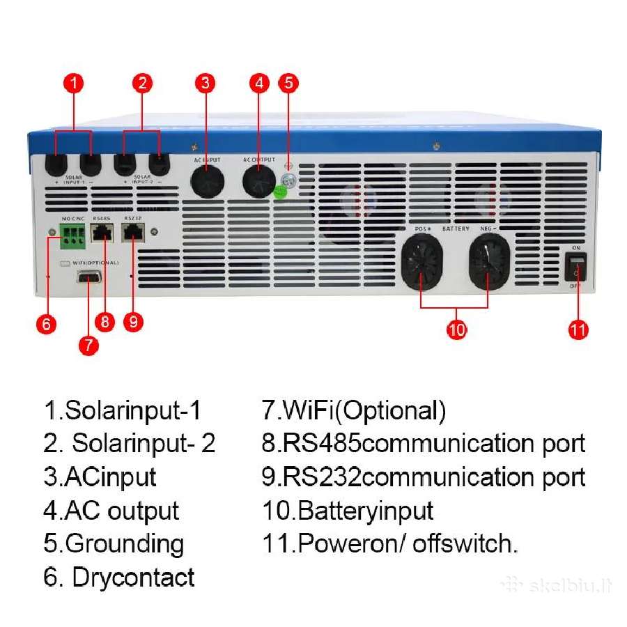 Vienfazis Easunpower 11kw Off Grid Inverter 160a - nuotraukos Nr. 5